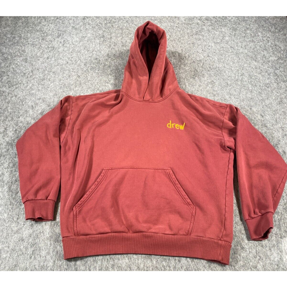 Drew House Hoodie Red Size XL Embroidered Justin Bieber Rare Out of Stock